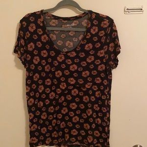 Black and Pink Flower T